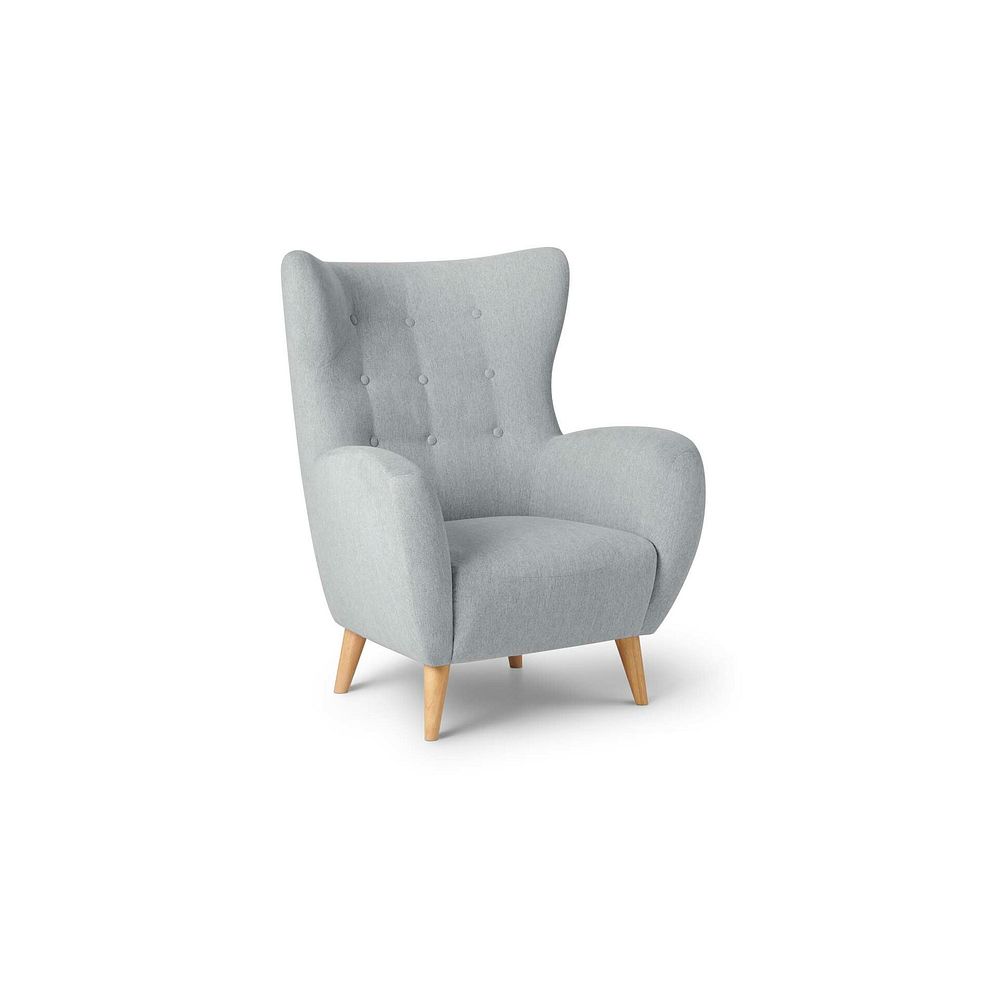 Alexander Accent Chair in Linen Nickel Fabric 3