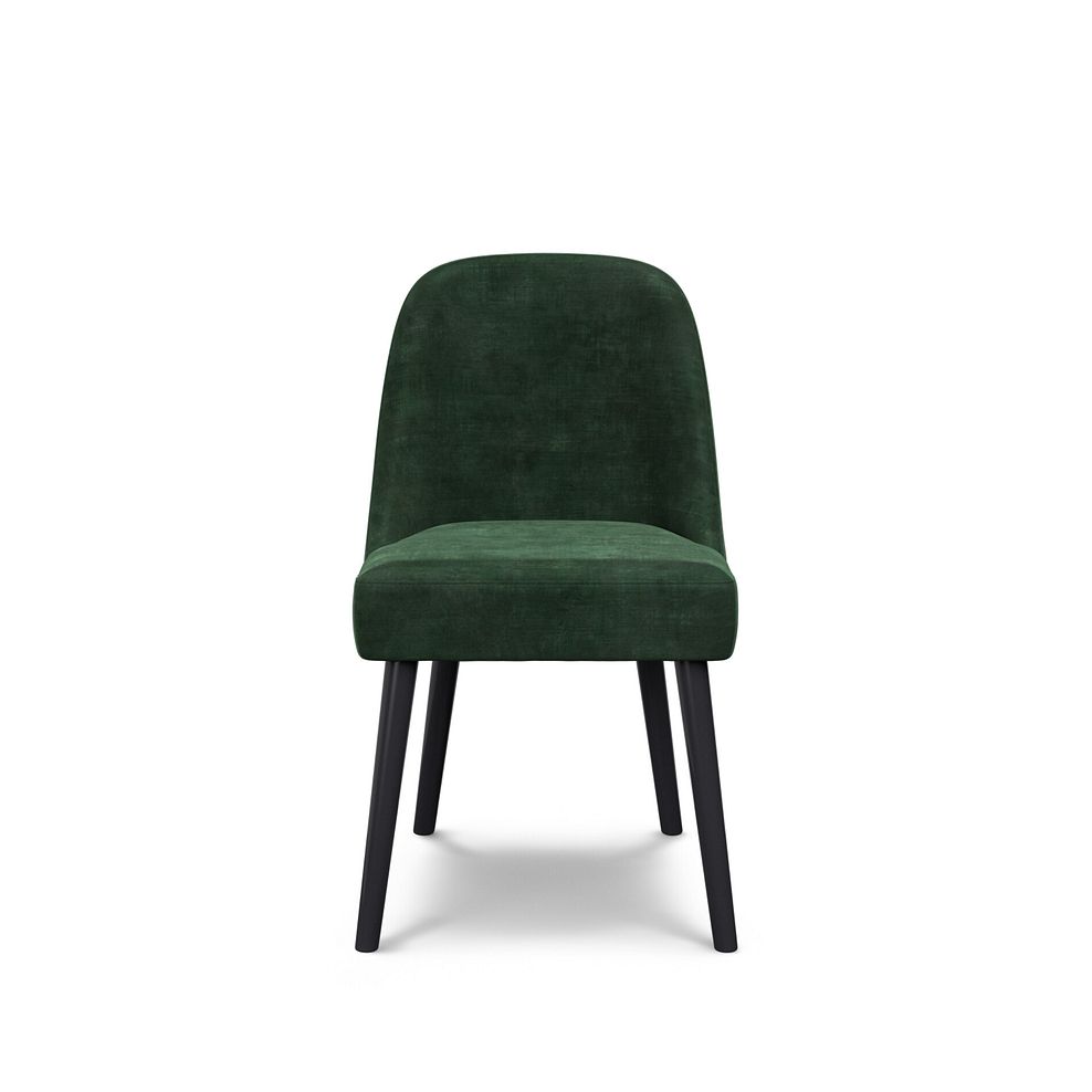 Bette Upholstered Chair with Black Legs in Heritage Bottle Green Velvet 4