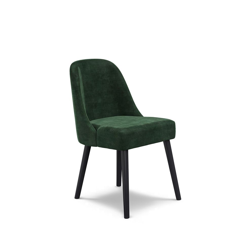 Bette Upholstered Chair with Black Legs in Heritage Bottle Green Velvet 3