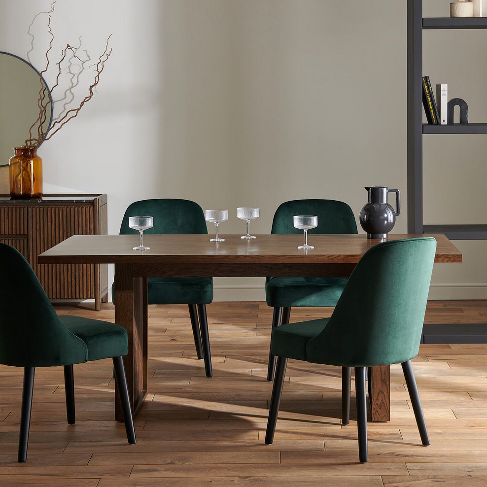 Bette Upholstered Chair with Black Legs in Heritage Bottle Green Velvet 1