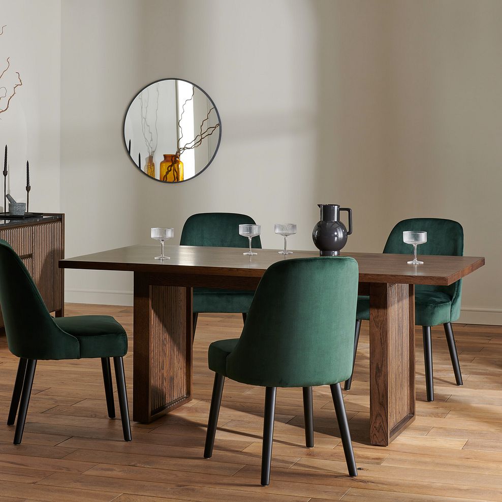 Bette Upholstered Chair with Black Legs in Heritage Bottle Green Velvet 2