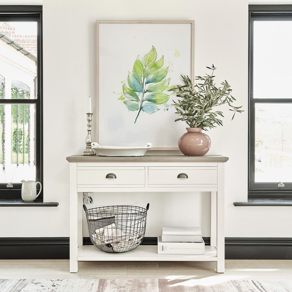 Brompton Painted Acacia and Ash Top Console Table - Solid Hardwood 1