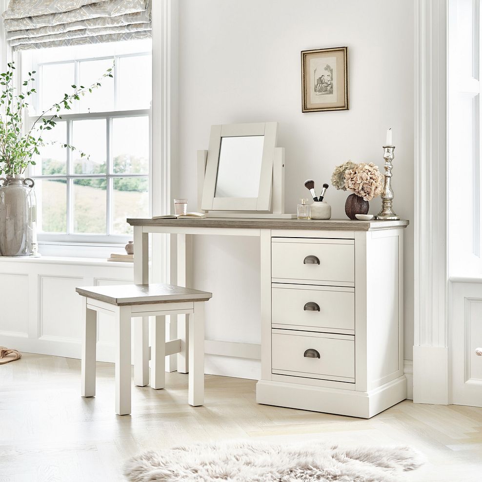 Brompton Painted Acacia and Ash Top Dressing Table - Solid Hardwood 2