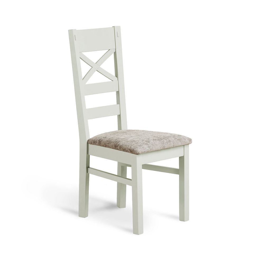Brompton Painted Acacia and Ash Top 5ft 11" Table with 6 Brompton Chairs with Plain Truffle Fabric Pads 3