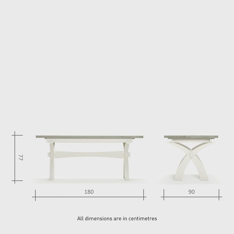Brompton Dining Table + 6 Brompton Dining Chairs with Plain Grey Fabric Pads 7