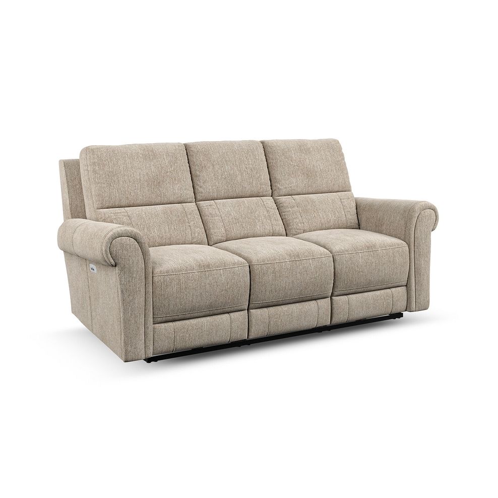 Colorado 3 Seater Electric Recliner in Jetta Beige Fabric 1