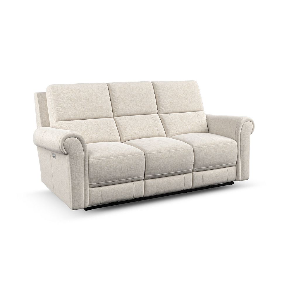 Colorado 3 Seater Electric Recliner in Hopsack Natural Fabric 1
