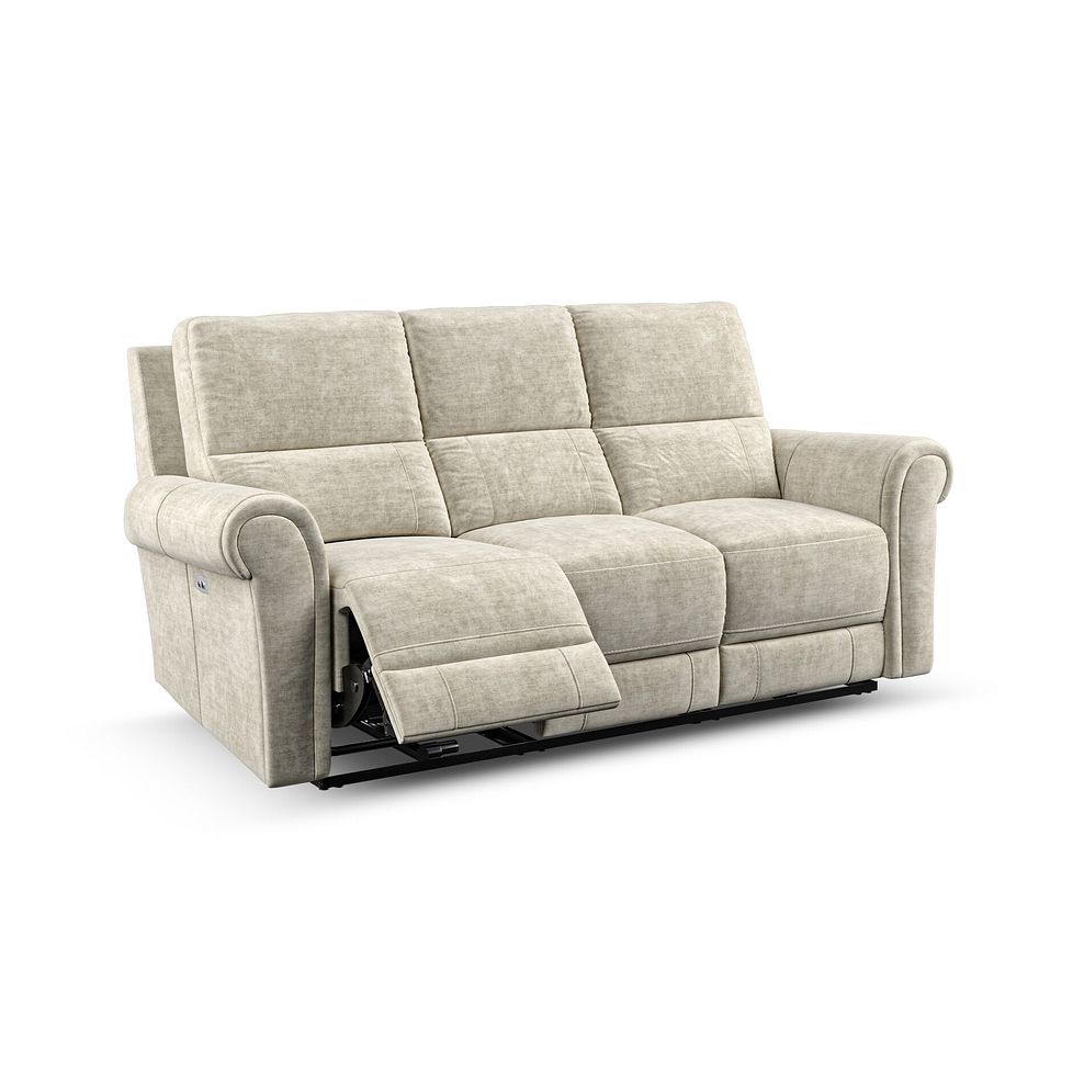 Colorado 3 Seater Electric Recliner in Plush Beige Fabric 2