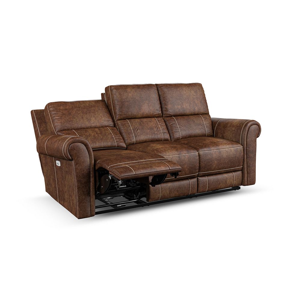 Colorado 3 Seater Electric Recliner in Ranch Dark Brown Fabric 3