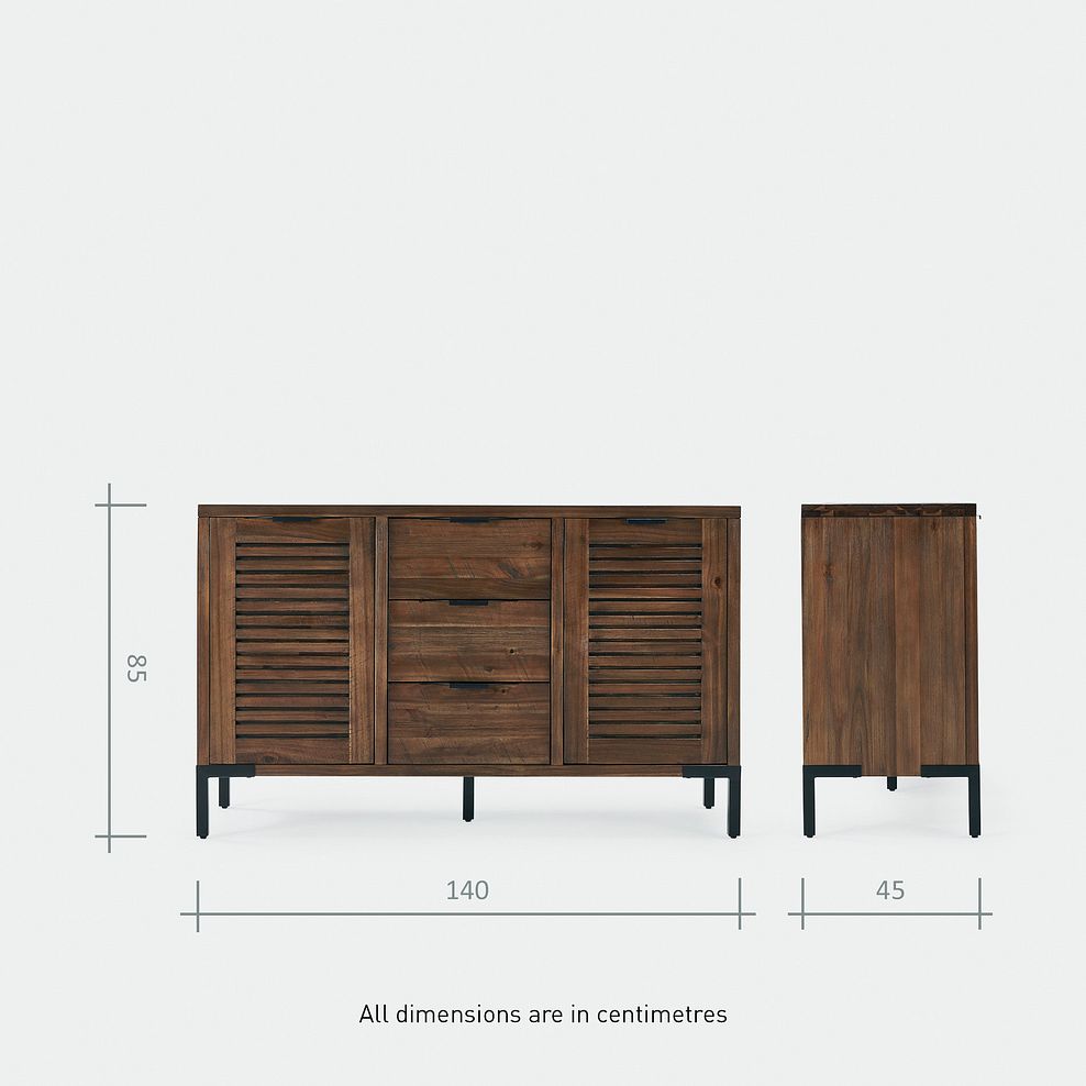 Detroit Solid Hardwood and Metal Large Sideboard 10