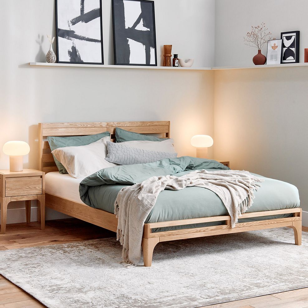 Durham Natural Oak 1 Drawer Bedside Table 3