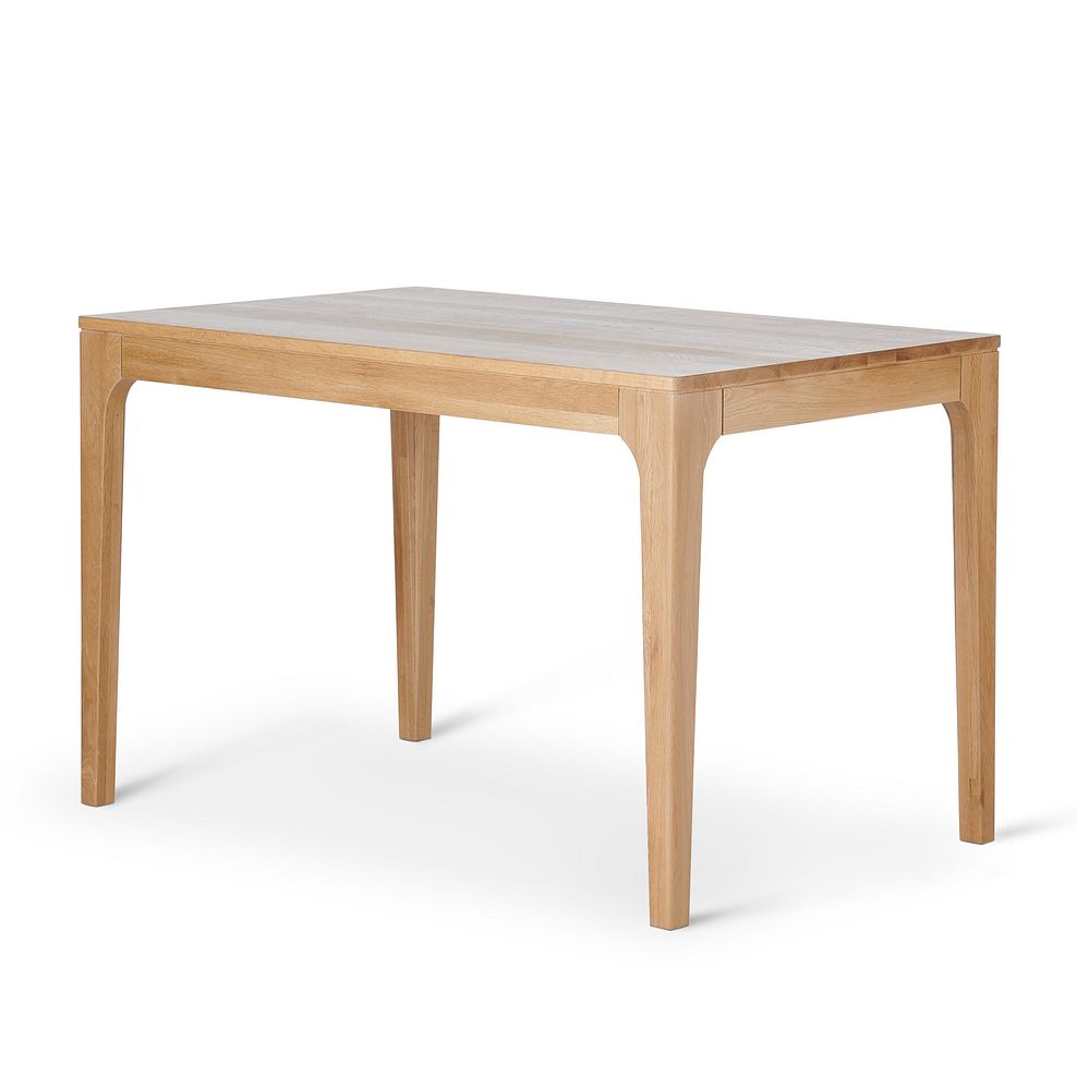 Durham Natural Oak Fixed Dining Table 120cm + 4 Ellison Oak Chair with Brooklyn Quill Grey Crushed Chenille Seat 4