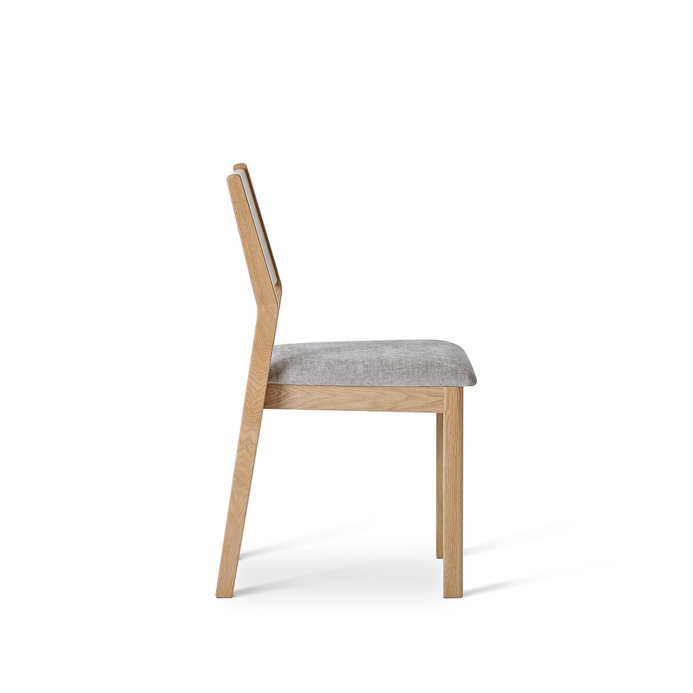 Durham Natural Oak Fixed Dining Table 120cm + 4 Ellison Oak Chair with Brooklyn Quill Grey Crushed Chenille Seat 11