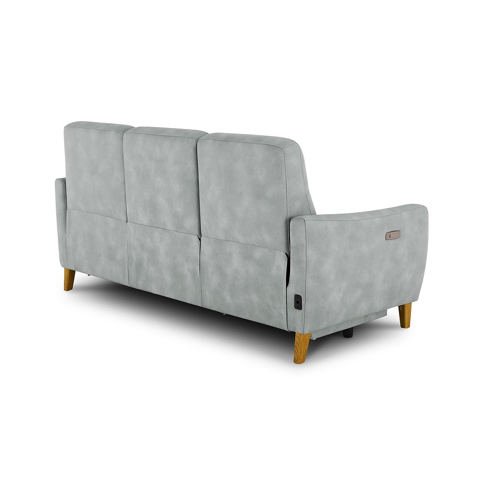 Dylan 3 Seater Electric Recliner Sofa in Oxford Silver Fabric 6