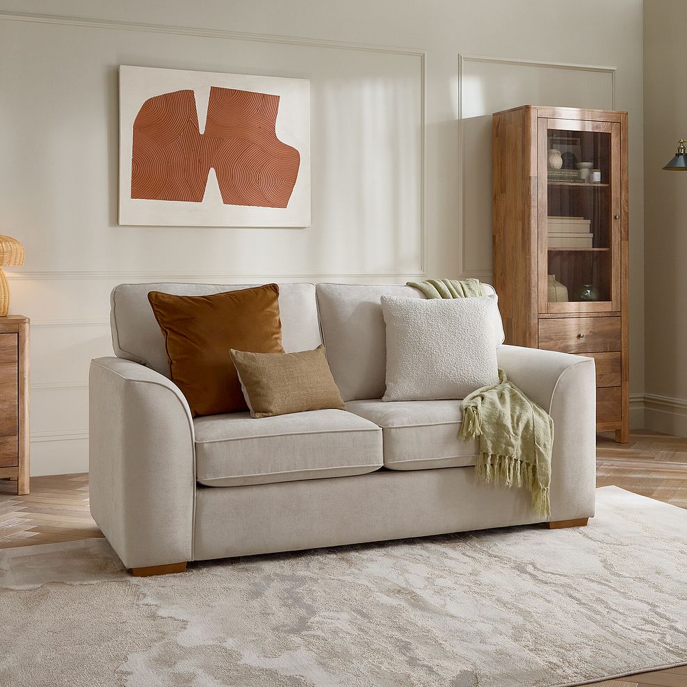 Eastley 2 Seater Sofa Bed in Limoge Beige Fabric with Beige Scatters 6