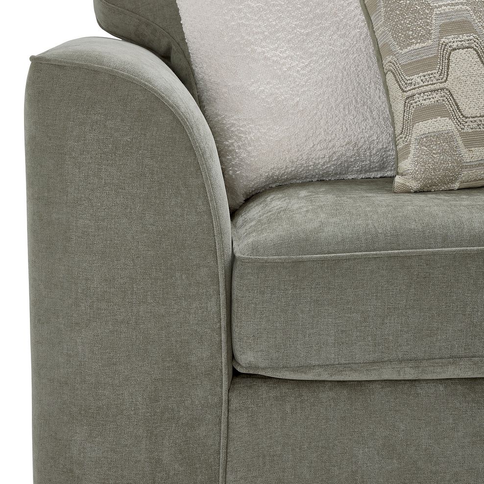 Eastley Left Hand Chaise Sofa Bed with Storage in Limoge Green Fabric with Beige Scatters 20