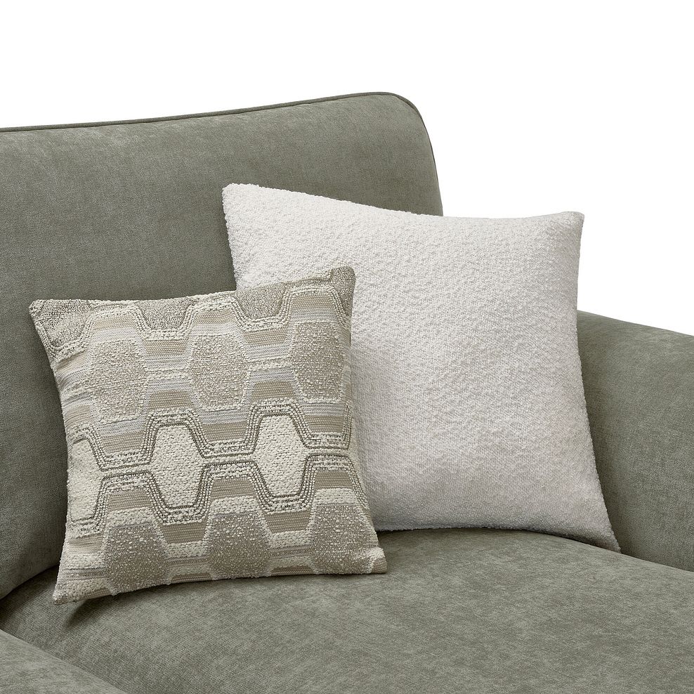 Eastley Left Hand Chaise Sofa Bed with Storage in Limoge Green Fabric with Beige Scatters 21