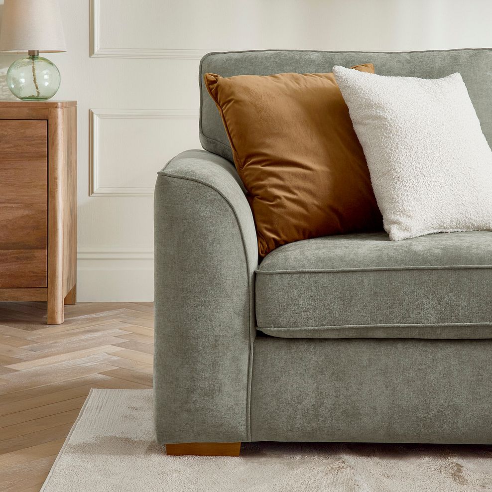 Eastley Right Hand Chaise Sofa Bed with Storage in Limoge Green Fabric with Beige Scatters 9