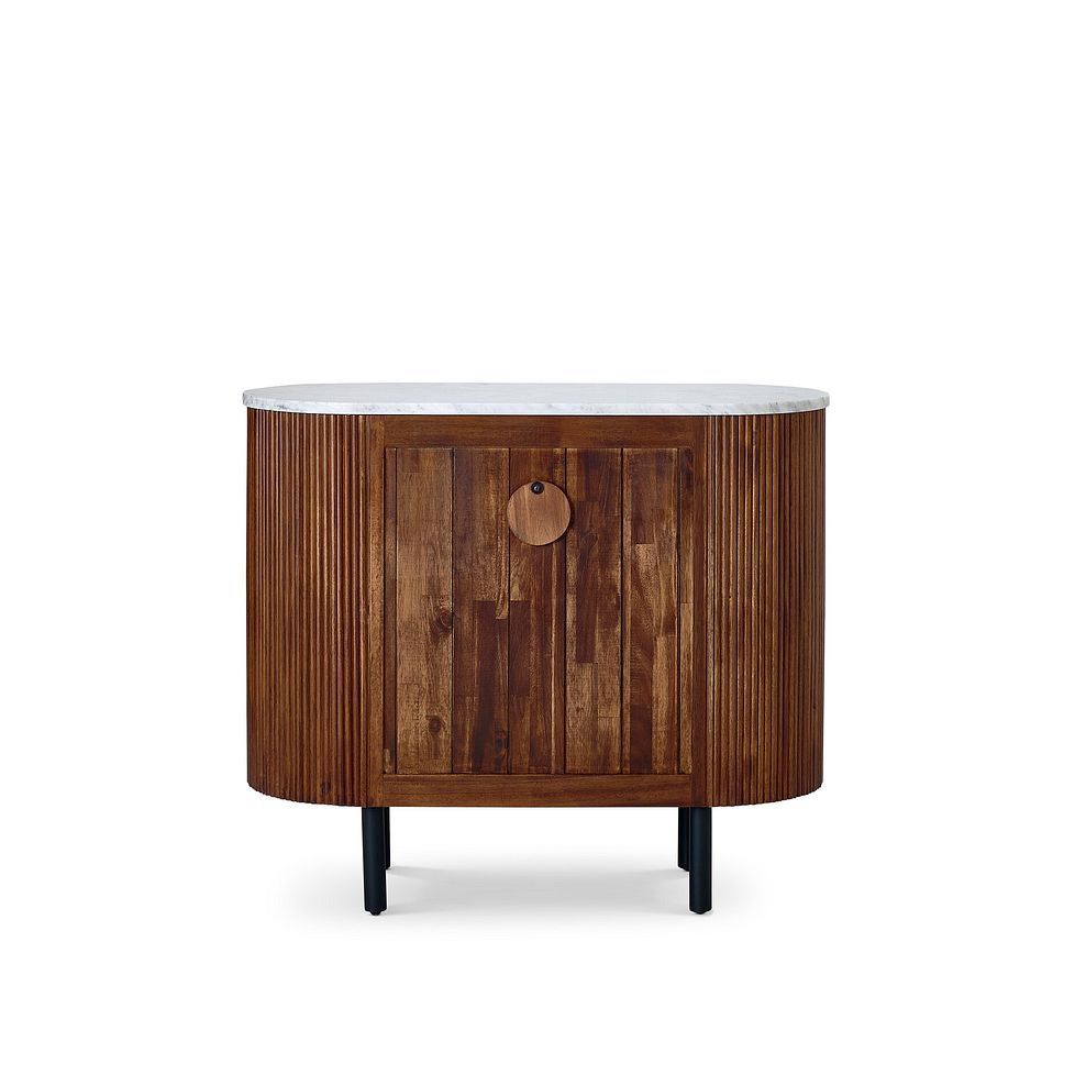 Elba Solid Acacia and Italian Marble Small Sideboard 7