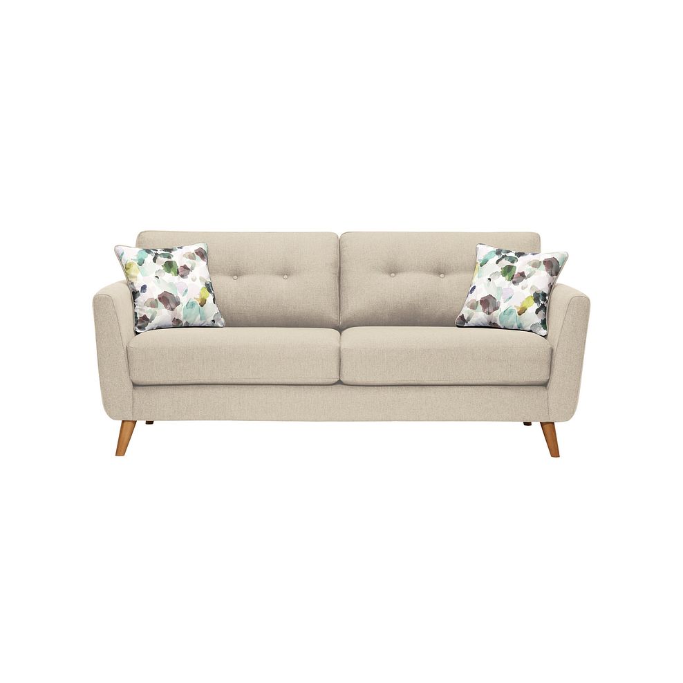 Evie 3 Seater Sofa in Ivory Fabric 2