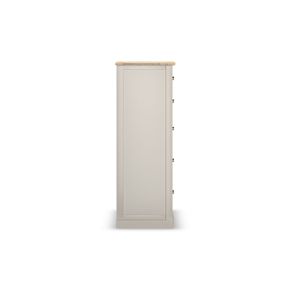Henley Natural Oak and Stone Painted Hardwood 5 Drawer Tallboy 6