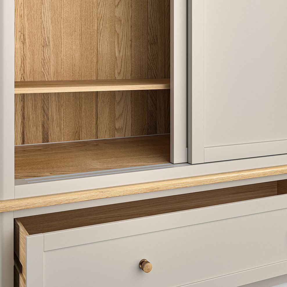 Henley Natural Oak and Stone Painted Hardwood Double Wardrobe 12