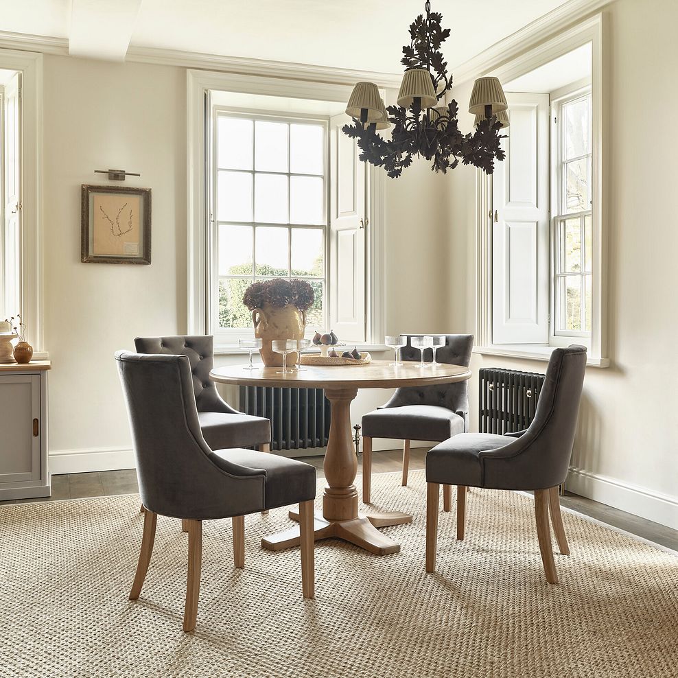 Henley Natural Oak Round Pedestal Dining Table 3