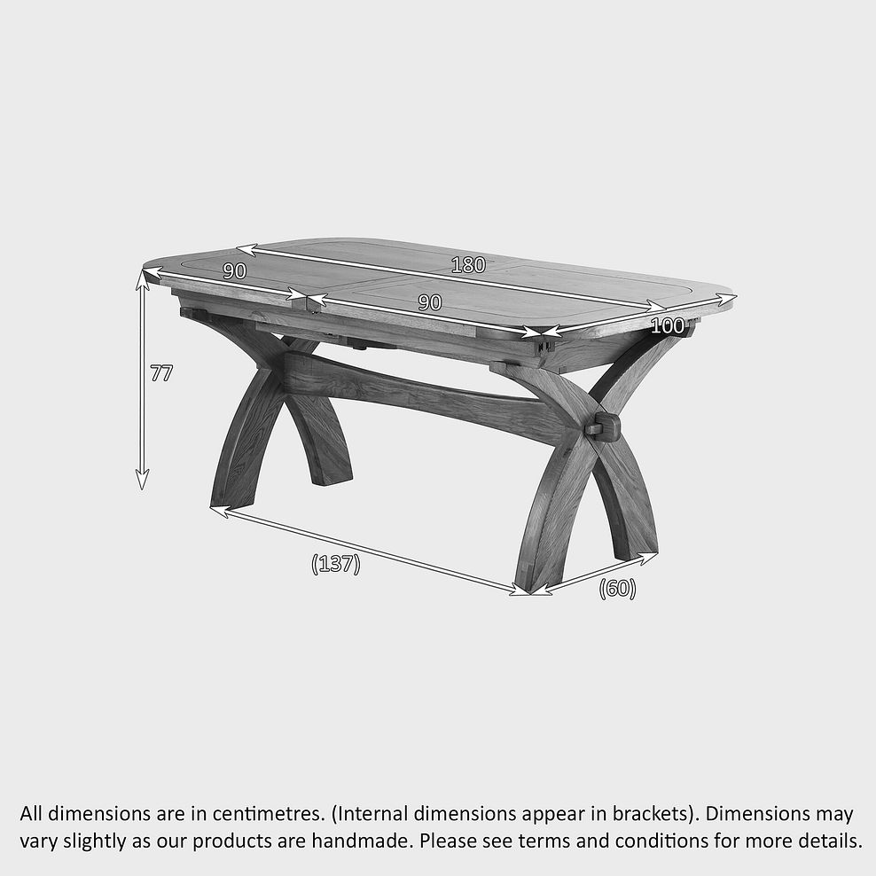 Hercules Natural Solid Oak Extending Dining Table 180-280cm 4