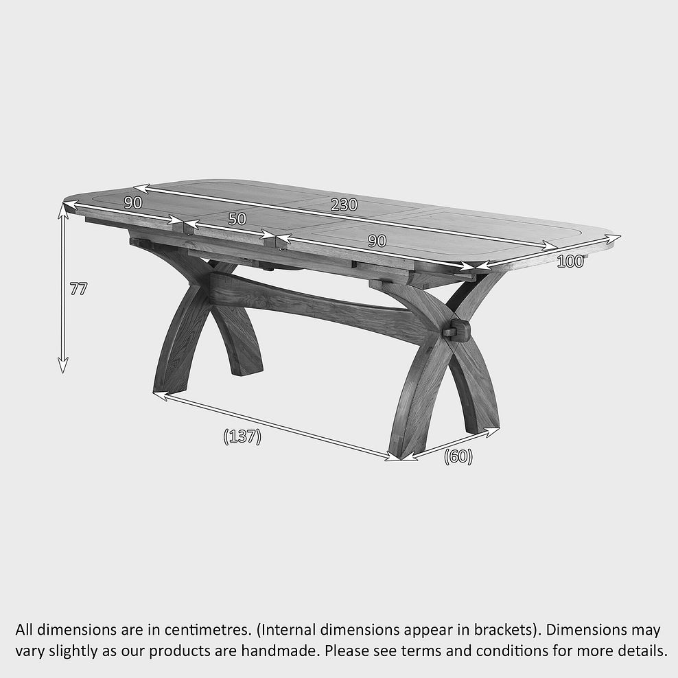 Hercules Natural Solid Oak Extending Dining Table 180-280cm 5