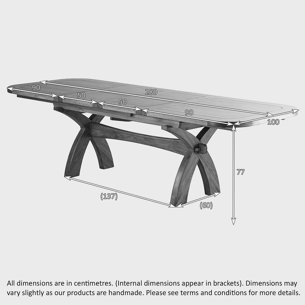 Hercules Natural Solid Oak Extending Dining Table 180-280cm 6
