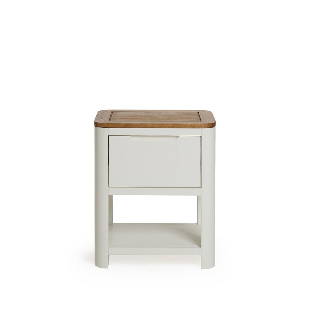 Hove Natural Oak and Painted 1 Drawer Bedside Table 3