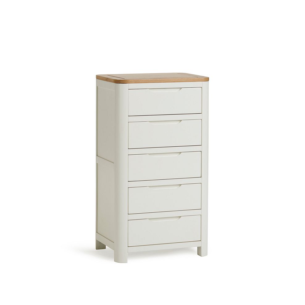 Hove Natural Oak and Painted 5 Drawer Tallboy 2