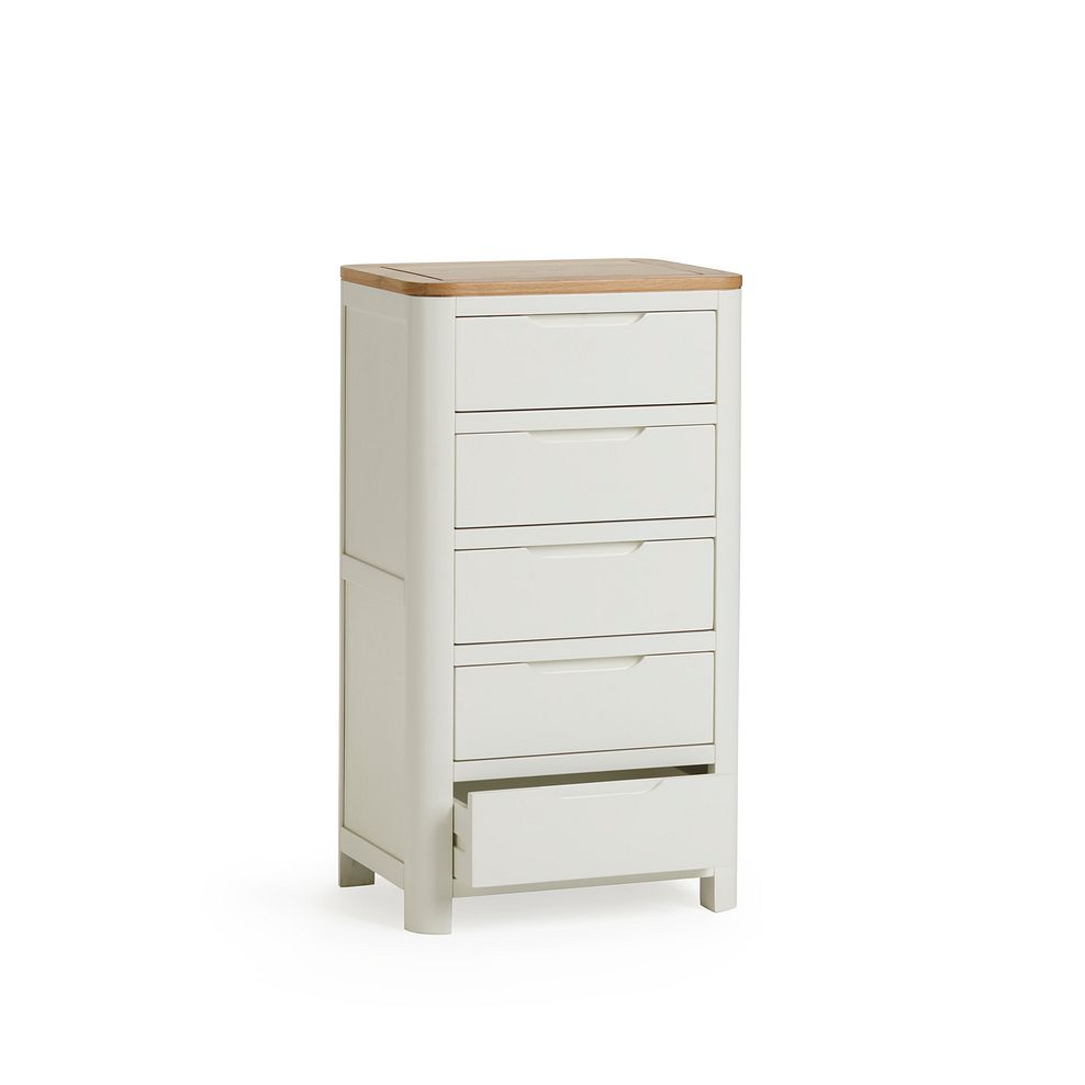Hove Natural Oak and Painted 5 Drawer Tallboy 5
