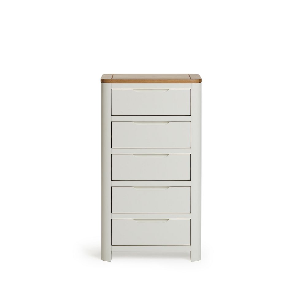 Hove Natural Oak and Painted 5 Drawer Tallboy 3