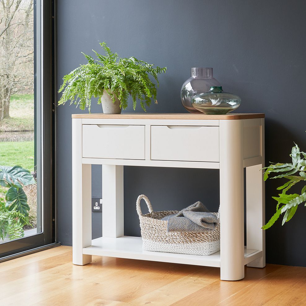 Hove Natural Oak and Painted Console Table 1