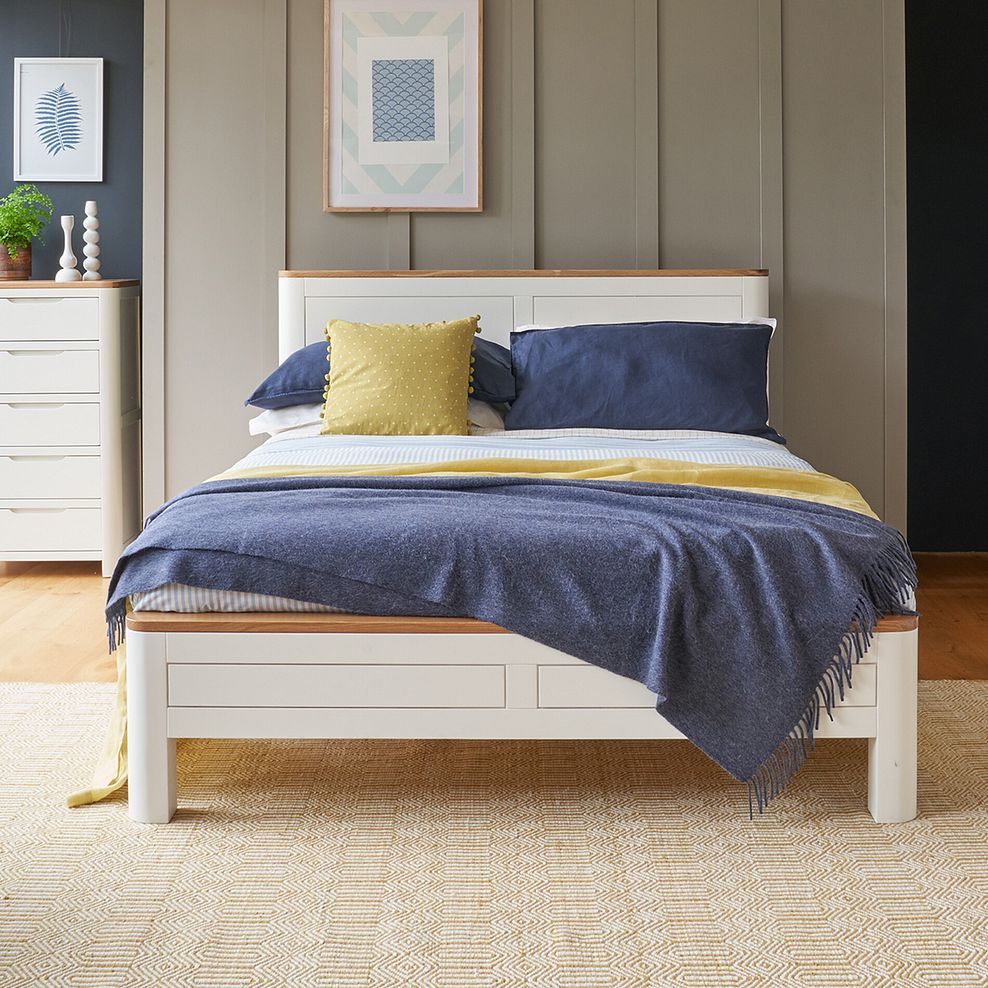 Hove Natural Oak and Painted Double Bed 2
