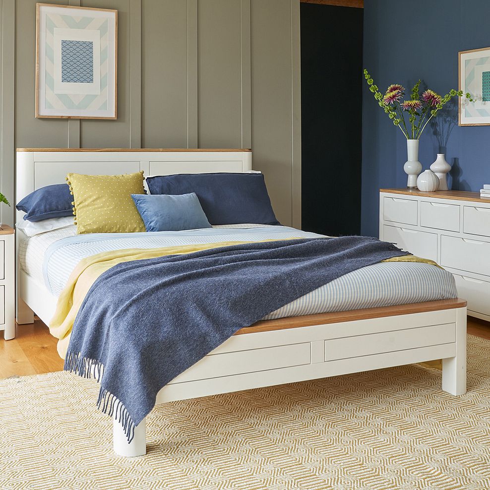 Hove Natural Oak and Painted Double Bed 1