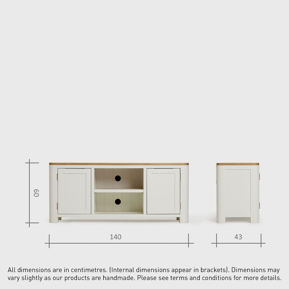 Hove Natural Oak and Painted Large TV Unit 11