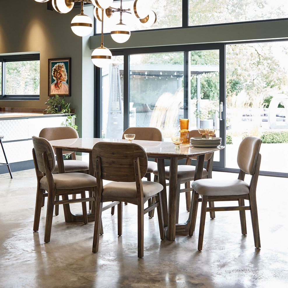 Isla Fossil Velvet Dining Chair 2