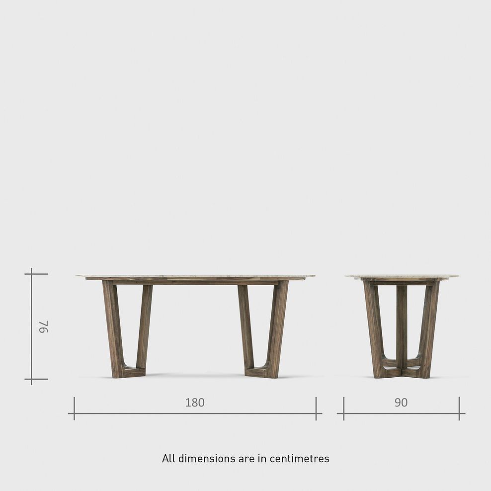 Islington Marble and Dark Acacia Dining Table + 6 Isla Fossil Velvet Dining Chairs 16