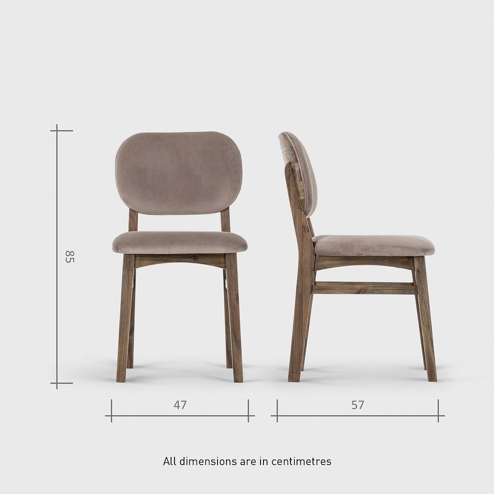 Islington Marble and Dark Acacia Dining Table + 6 Isla Fossil Velvet Dining Chairs 17