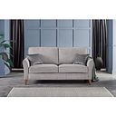 Jasmine 3 Seater Sofa in Campo Fabric - Silver with Khalifa Steel Scatters