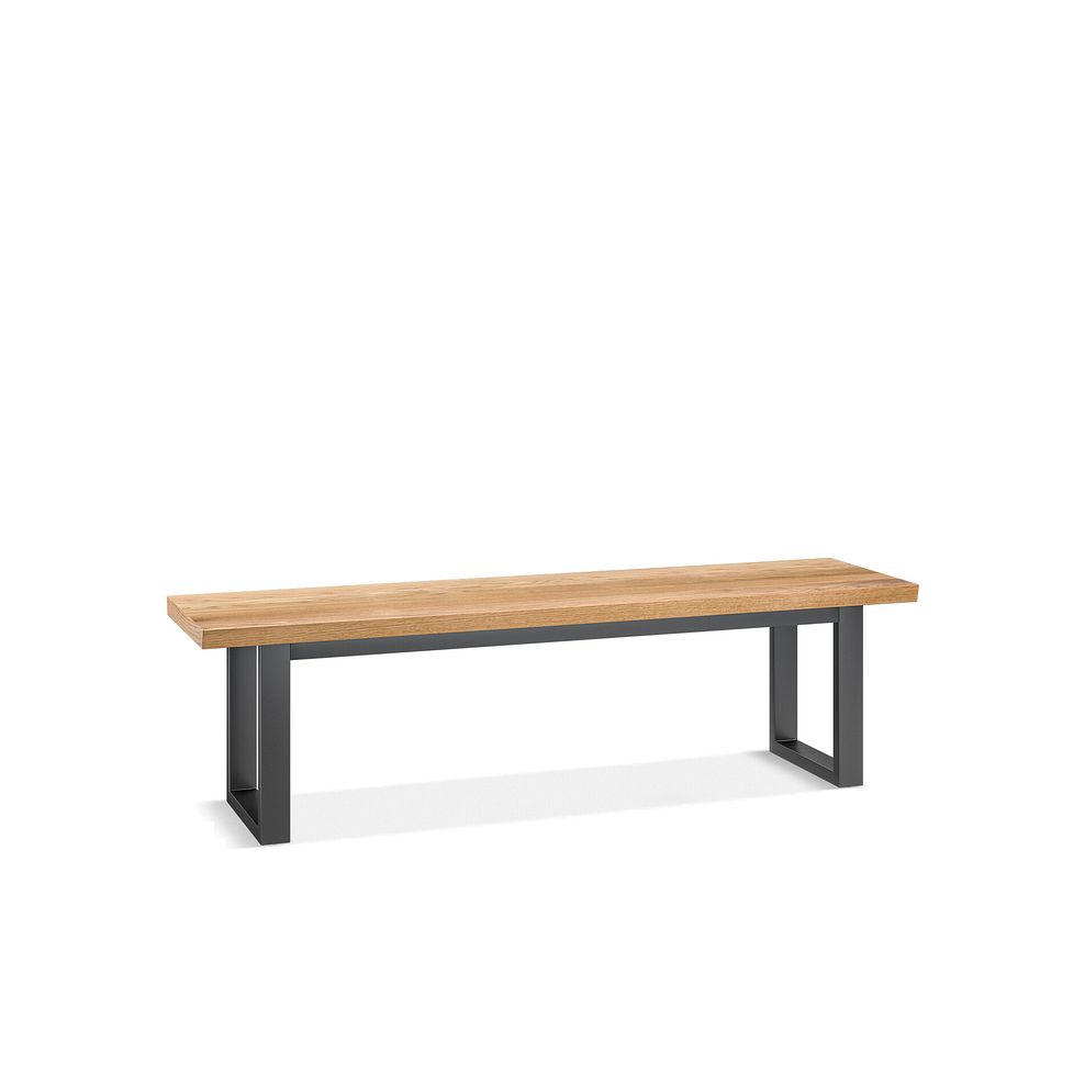 Maine Extending Dining Table 160-220cm + 1 Maine 160cm bench+ 4 Mason Chairs in Vintage Tan Leather-Look fabric with Black Legs 10