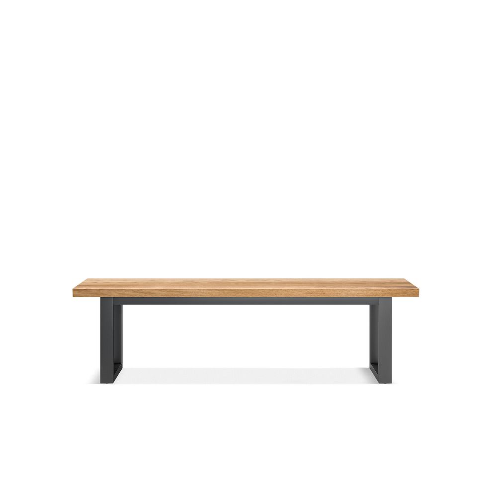 Maine Extending Dining Table 160-220cm + 1 Maine 160cm bench+ 4 Mason Chairs in Vintage Tan Leather-Look fabric with Black Legs 11