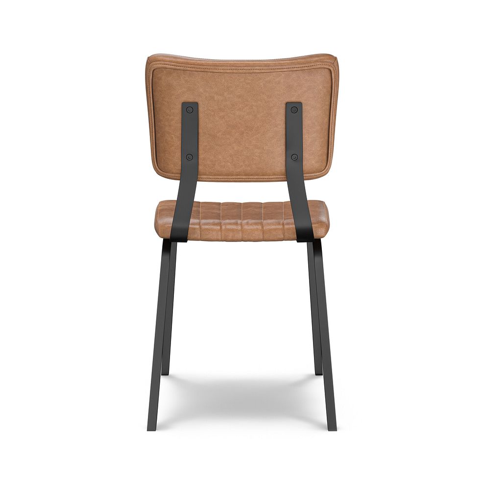 Maine Extending Dining Table 160-220cm + 1 Maine 160cm bench+ 4 Mason Chairs in Vintage Tan Leather-Look fabric with Black Legs 14