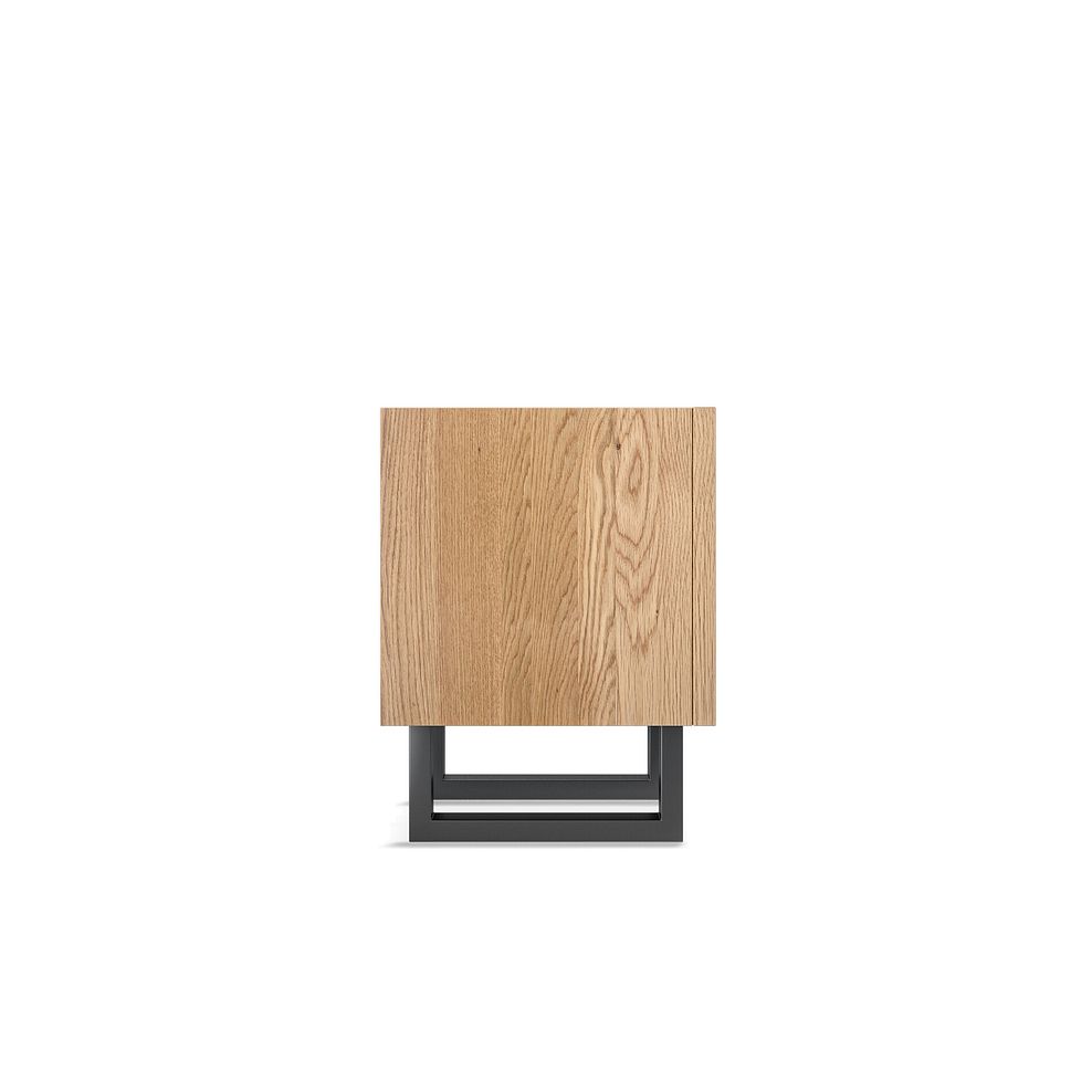 Maine Natural Solid Oak & Metal 2 Drawer Bedside Table 7