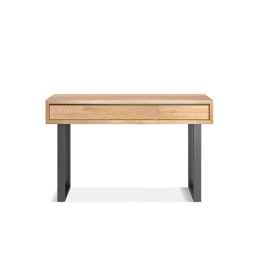 Maine Natural Solid Oak & Metal Console Table 5
