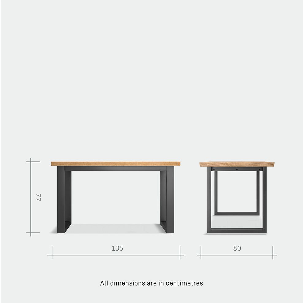 Maine Natural Solid Oak & Metal Fixed Dining Table 130cm 5