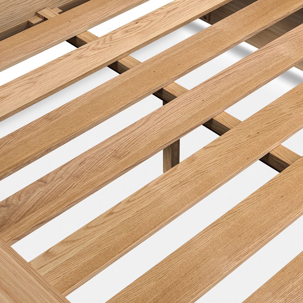 Maine Natural Solid Oak & Metal Storage Double Bed 10