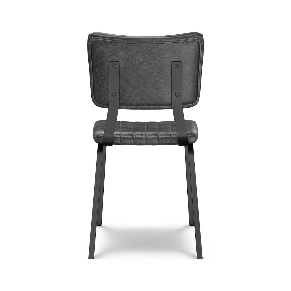 Mason Chair Vintage Black Leather-Look fabric with Black Legs 3